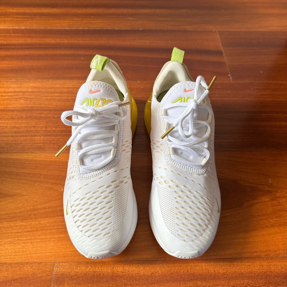 White and Yellow Nike air max 270 Shoes